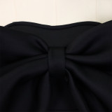 Women's Fashion Chic Strapless Cropped Women's Top Large Bow Blouse