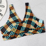 Traje de baño de triángulo de dos piezas vintage Bikini de playa sexy para niñas