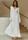 knitting dress Casual Slim Waist V-neck Wide Ribbed Slim Fit long dress
