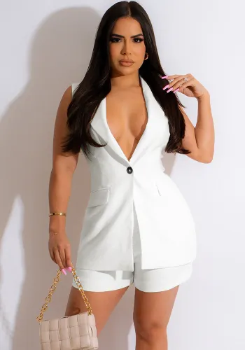 Women's Suit Two Piece Blazer + Shorts Summer