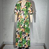 Spring Ladies Sexy Chic Fashion Print Slit Dress For Women