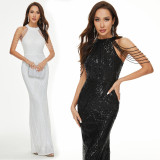 Chic Sequined Mermaid Gown Elegant Formal Party Evening Dress