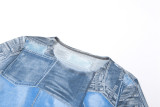 Conjunto de dos piezas de pantalones casuales de cintura alta con estampado transparente de malla sexy para mujer de verano