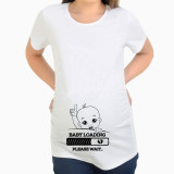Camiseta de manga corta con estampado de huella linda de maternidad personalizada