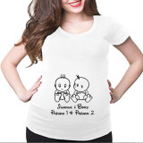Customize Maternity Cute Footprint Print Short Sleeve T-Shirt