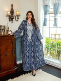 Plus Size Muslim Saudi Dubai Sequin Embroidered Robe