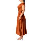 Women Sexy V-neck Short Sleeve Dress