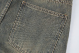 Pantalones de mezclilla rectos vintage degradados lavados de verano para mujer