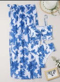 Bikini de mujer Dos piezas Traje de baño floral Maxi vestido