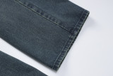 Pantalones de mezclilla rectos vintage degradados lavados de verano para mujer