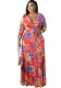 Plus Size Women Casual Print Maxi Dress