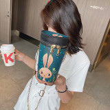 Cartoon bag women's cylinder bag simple trend chain bag printing fashion mini shoulder Messenger bag