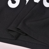 Camiseta de verano para mujer Camisole Top corto con estampado de letras