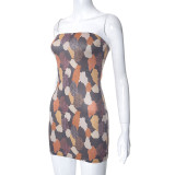 Women's Summer Print Sleeveless Tight Fitting Dress