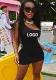 Custom Logo Women's Customized Printing Solid Color One Shoulder Bodycon Dress
