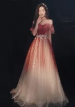 Off Shoulder Evening Dress Women Wedding Formal Party Dress Slim Fit Strapless Bridal Dress（Processing time need 3-6 days）