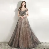 Formal Party Evening Dress Girl Chic Sequin Trailing Dress（Processing time need 3-6 days）
