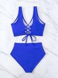 Bikini Solid Color Sexy Btwo Pieces Swimsuit Women