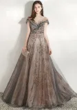 Formal Party Evening Dress Girl Chic Sequin Trailing Dress（Processing time need 3-6 days）
