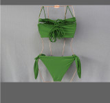 Traje de baño femenino Bikini de dos piezas sin tirantes con espalda baja