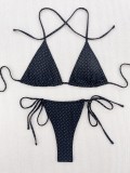 Triangle Two Piece Bikini Swimwear Drawstring Swimsuit