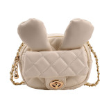 Rabbit Ears Rhombic Sachet Bag Female Princess Chain Messenger Bag Coin Purse