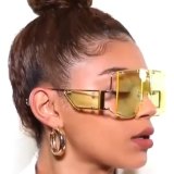 Women punk studded retro sunglasses