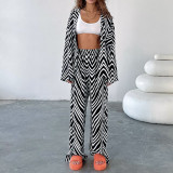 Zweiteiliges Set aus Top und Hose mit Zebra-Print für Damen