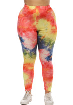 Pantalon de base imprimé multicolore irrégulier grande taille pour femme