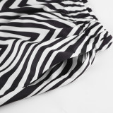 Zweiteiliges Set aus Top und Hose mit Zebra-Print für Damen