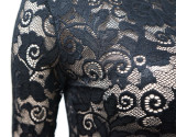 Plus Size Women See-Through Lace Bodycon Dress