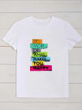 Women's Casual Style Short Sleeve Top Cartoon Print T-Shirt