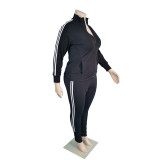 Fashion Plus Size Damen-Trainingsanzug mit Reißverschluss