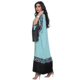 Sequined Tassel Robe Abaya Loose Fit Dress Arabian Ladies Clothing Dubai Muslim