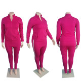Fashion Plus Size Damen-Trainingsanzug mit Reißverschluss