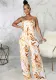 Sexy Fashion Digital Print Off Shoulder Strapless Jumpsuit