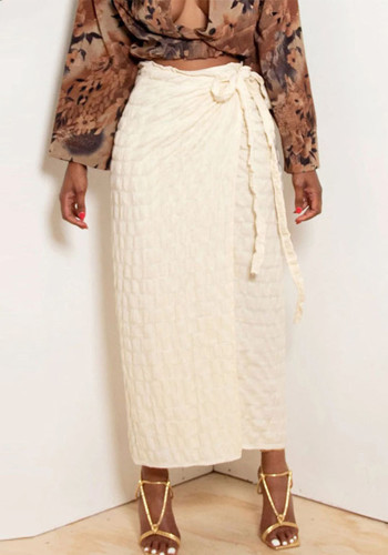 Women's Fashion Style Slit Trekkoord Geplooide Lace-Up Schort Rok Dames