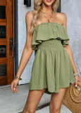 Women's Solid Strapless Summer Shorts Rompers