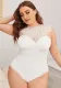 Plus Size White Lace Patchwork Teddy Lingerie