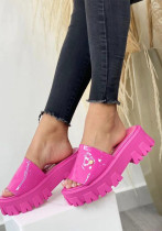 Sandalias de plataforma de cuña para mujer de talla grande de verano, zapatos de mujer sin cordones a la moda