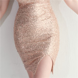 Beaded Sequins Camisole Bodycon Sexy Dress