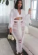 Women Casual Cutout Long Sleeve Top and Skirt Two-Piece Set