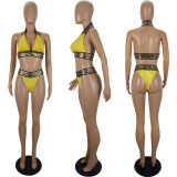 Women Summer Print Bikini Two-Piece Set