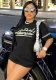 Women Summer Casual cotton Letter Print Round Neck Short Sleeve T-Shirt