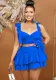 Women's Clothes Fashion Ruffles Wrapped Chest Lace Up Two-Piece Skirt Set