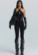 Women's Summer Fashion Sexy Cutout Low Back Slim Lace-Up Jumpsuit
