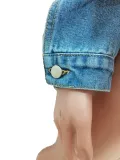 Women Irregular Denim Ripped Wash Casual Jacket