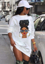 Hoodie-jurk met streetwearprint voor dames