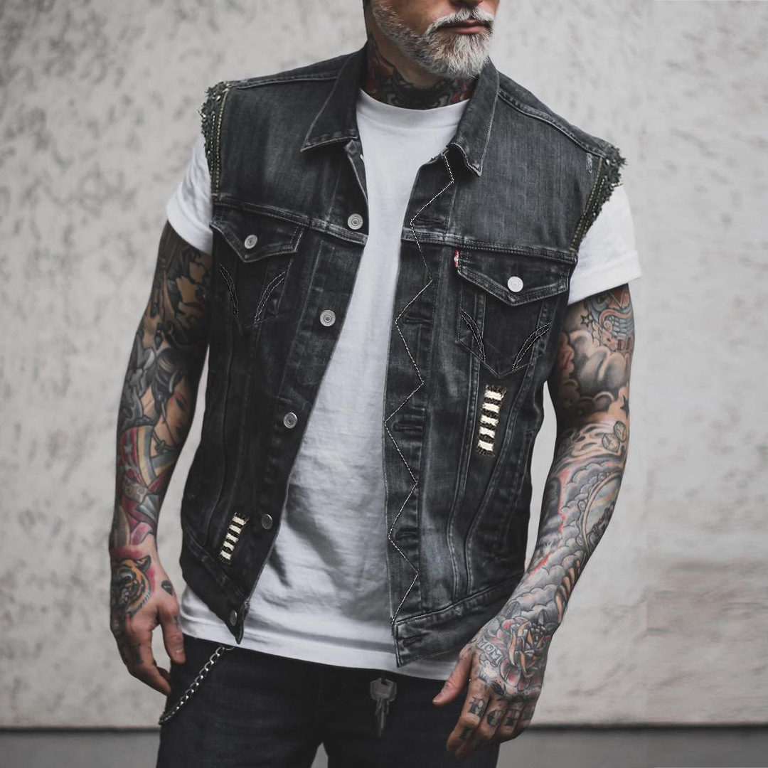 Fashion Mens Denim Vest Jacket Sleeveless Pockets For Casual Wear Top  Blouse Note Please Buy One Or Two Sizes Larger - Walmart.com