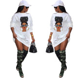 Hoodie-jurk met streetwearprint voor dames